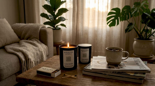 Lighting eco-friendly candle in relaxed home